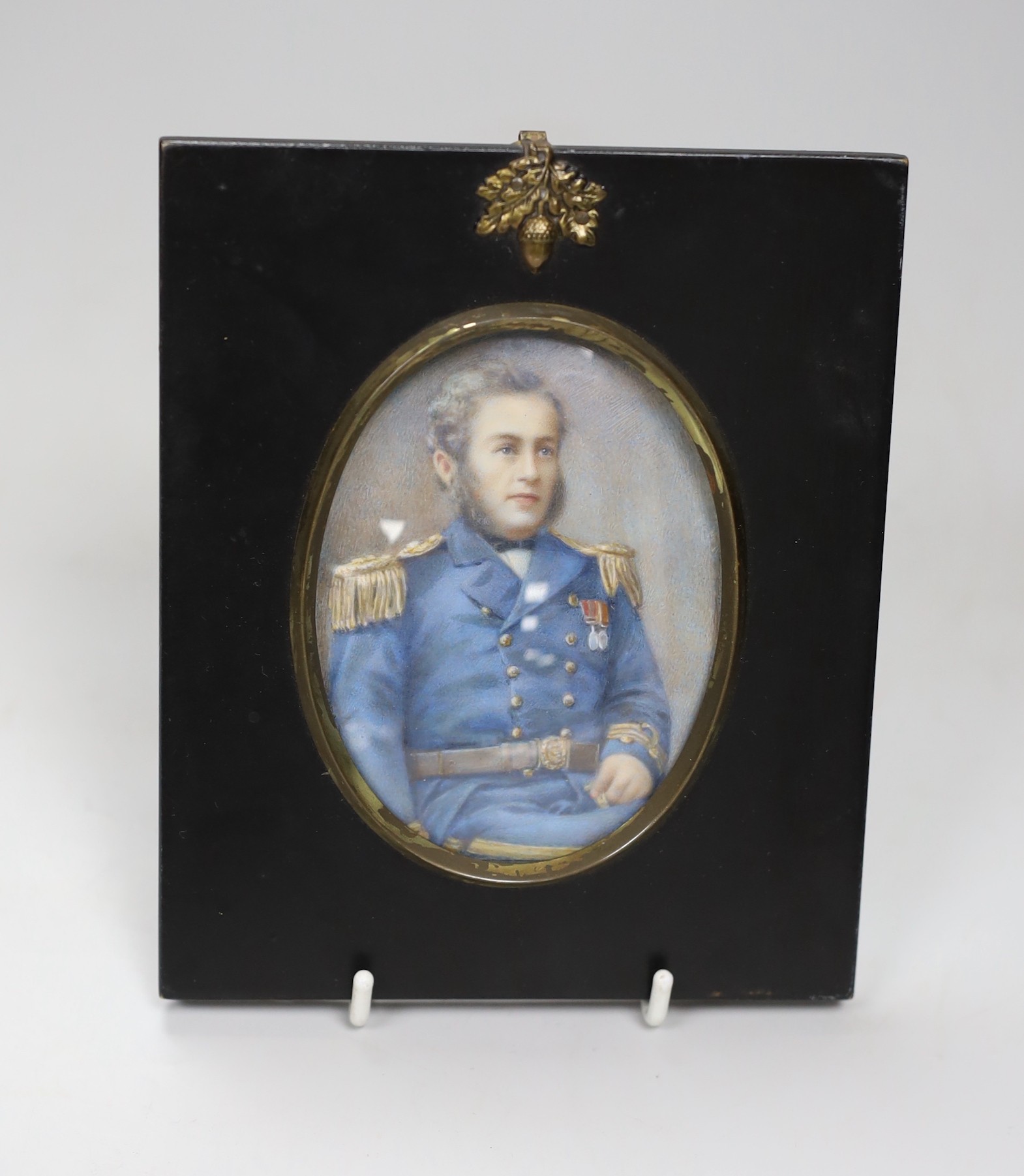 English school, 19th century, portrait miniature on ivory, Portrait of Commander Joseph Nesbit King, 9.5 x 7cm Ivory submission reference: YQW6NAPB